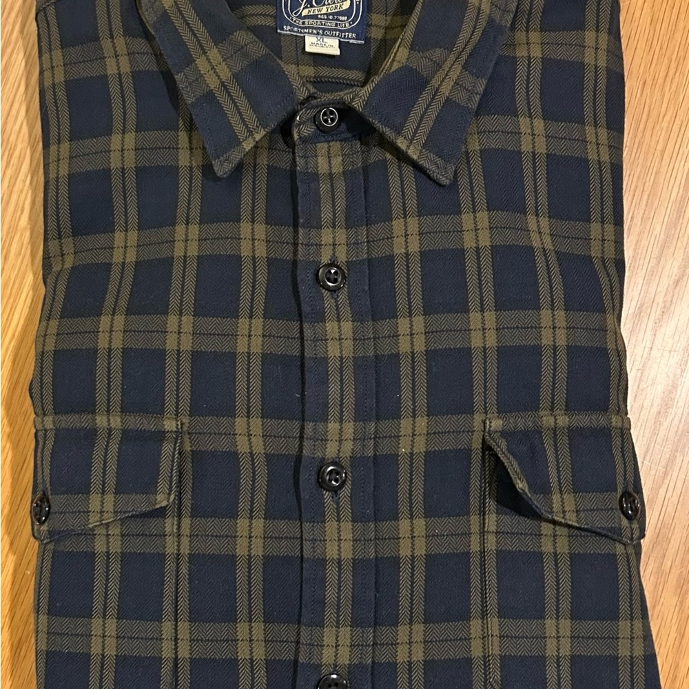 J. Crew Classic Flannel Navy/Green